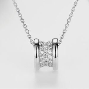 Elegant Triple Band Pendant Necklace – 915 Silver with Cubic Zirconia